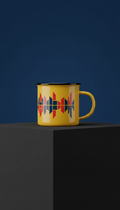 Anthem yellow enamel mug with lyric print